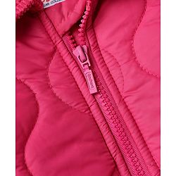 Babyhug Woven Padded/Quilted/ Winter Jacket with Full Sleeves and Bow Detail - Pink
