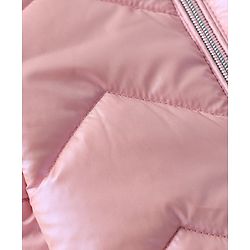 Babyhug Woven Full Sleeves Hooded Padded Quilted Winter Jacket - Pink