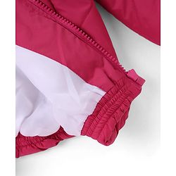 Babyhug Woven Winter Jacket with Full Sleeves - Pink