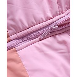 Babyhug Woven Padded Hooded Winter Jacket with Full Sleeves and Star Patch - Pink