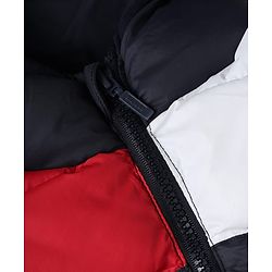 Babyhug Woven Full Sleeves Hooded Padded Winter Jacket With Boat Embroidery - Navy Blue