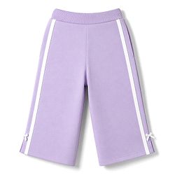 Babyhug 100% Cotton Looper Knit Full Length Lounge Pant With Tape Detailing - Lavender