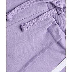 Babyhug 100% Cotton Looper Knit Full Length Lounge Pant With Tape Detailing - Lavender
