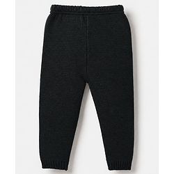 Babyhug Disney 100% Cotton Knit Sweater Sets With Full Sleeves And Mickey Mouse Patch - Black