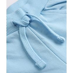 Babyhug 100% Cotton Looper Knit Jogger Fit Full Length Lounge Pant With Tape Detailing Light/Sky Blue