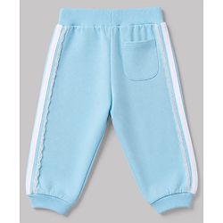 Babyhug 100% Cotton Looper Knit Jogger Fit Full Length Lounge Pant With Tape Detailing Light/Sky Blue