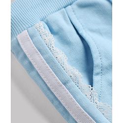 Babyhug 100% Cotton Looper Knit Jogger Fit Full Length Lounge Pant With Tape Detailing Light/Sky Blue