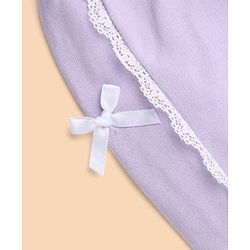 Babyhug 100% Cotton Looper Knit Full Length Lounge Pant with Bow Lace - Lavender