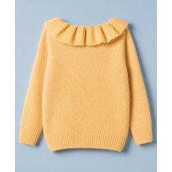 Babyhug Knit Solid Pullover With Extra Soft Hairy Eyelash Yarn - Yellow