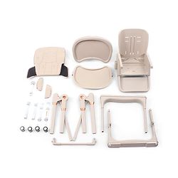 Babyhug Smart 3-in-1 High Chair with Baby Swing - Beige| Adjustable Height| Dual Feeding Tray| Reclining Backrest & Footrest| 5-Point Safety Harness| Foldable Feeding Chair