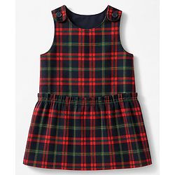 Babyhug Cotton Woven Full Sleeves Frock with Leggings and Checks Print - Red