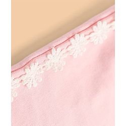 Babyhug 100% Cotton Looper Knit Full Length Lounge and Track Pant With Lace Detailing - Pink