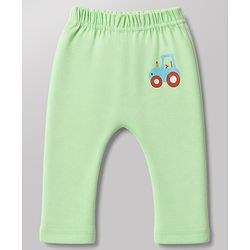 Babyhug Cotton Knit Lull Length Striped Diaper Leggings with Tractor & Carrot Print Pack of 3 - Light Orange, White, Light Green