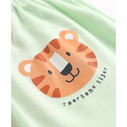 Babyhug Cotton Knit Full Length Diaper Leggings With Animal Print Pack of 3 - Green Blue & Orange