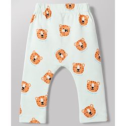 Babyhug Cotton Knit Full Length Diaper Leggings With Animal Print Pack of 3 - Green Blue & Orange