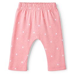 Babyhug Cotton Knit Full Length Diaper Leggings With Heart & Mushroom Print Pack of 3 - Red Pink Navy Blue