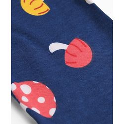 Babyhug Cotton Knit Full Length Diaper Leggings With Heart & Mushroom Print Pack of 3 - Red Pink Navy Blue