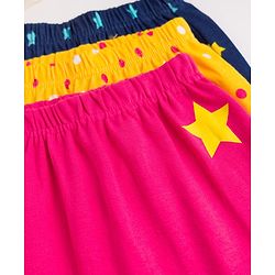 Babyhug Cotton Knit Full Length Diaper Leggings Pack of 3 in Yellow Red Navy Blue