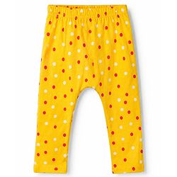 Babyhug Cotton Knit Full Length Diaper Leggings Pack of 3 in Yellow Red Navy Blue