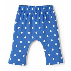 Babyhug Cotton Knit Full Length Diaper Leggings With Polka Dots & Floral Print Pack of 3 - Red & Blue