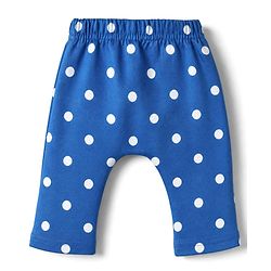 Babyhug Cotton Knit Full Length Diaper Leggings With Polka Dots & Floral Print Pack of 3 - Red & Blue