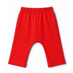 Babyhug Cotton Knit Full Length Diaper Leggings With Polka Dots & Floral Print Pack of 3 - Red & Blue