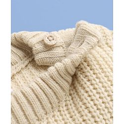 Babyhug Knit Full Sleeves Pullovers With Cherry Embroidery - Lemon