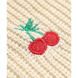 Babyhug Knit Full Sleeves Pullovers With Cherry Embroidery - Lemon