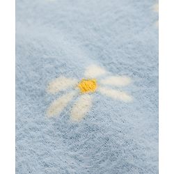 Babyhug Knit Pullover with Full Sleeves and Floral Design in Blue