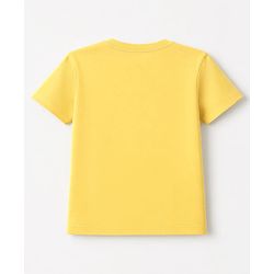Babyhug 100% Cotton Interlock Knit Half Sleeves T-Shirt & Shorts Set With Text Print - Yellow