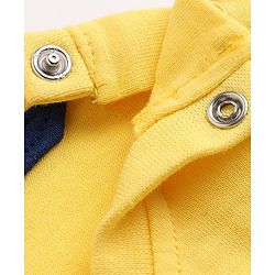 Babyhug 100% Cotton Interlock Knit Half Sleeves T-Shirt & Shorts Set With Text Print - Yellow