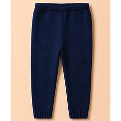 Babyhug Knit Sweater Sets Full Sleeves with Tiger Patch in Blue for 3-6 Months