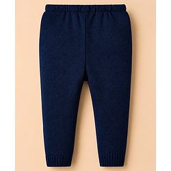 Babyhug Knit Sweater Sets Full Sleeves with Tiger Patch in Blue for 3-6 Months