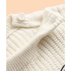 Babyhug Knit Sweater Sets Full Sleeves with Tiger Patch in Blue for 3-6 Months
