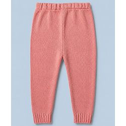Babyhug Knit Full Length Sweater Sets with Full Sleeves and Tiger Patch in Pink for 3-6 Months