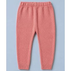Babyhug Knit Full Length Sweater Sets with Full Sleeves and Tiger Patch in Pink for 3-6 Months