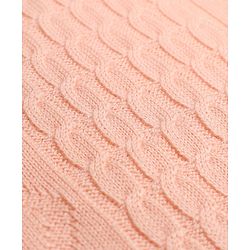 Babyhug Knit Full Sleeves Sweater Set with Heart Reindeer & Cable Knit Design - Peach