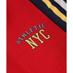 Babyhug 100% Cotton Single Jersey Knit Half sleeves T-shirt & Joggers Set With Text Embroidery - Red
