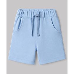 Babyhug 100% Cotton Single Jersey Knit Half Sleeves T-Shirt & Shorts With Construction Vehicle Print - Peach & Light Blue