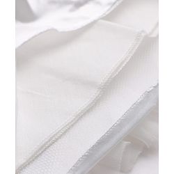 Babyhug Mesh Woven Frill Sleeves Solid Colour Floral Sequinned & Embroidered Frock -White