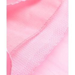 Babyhug Mesh Woven Sleeveless Party Dress With Frills & Lace Detailing - Pink