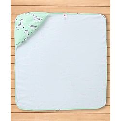 Babyhug Knit 100% Cotton Interlock Towel & Wrapper With Hood & Animal Print L 75.5 x B 69 cm - Green