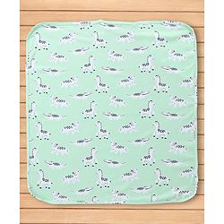 Babyhug Knit 100% Cotton Interlock Towel & Wrapper With Hood & Animal Print L 75.5 x B 69 cm - Green