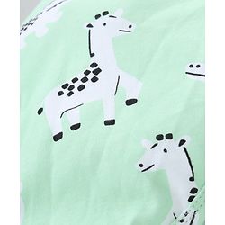 Babyhug Knit 100% Cotton Interlock Towel & Wrapper With Hood & Animal Print L 75.5 x B 69 cm - Green