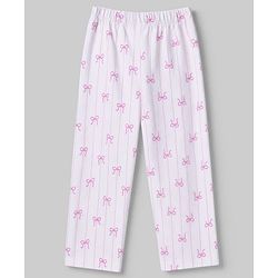Babyhug 100% Cotton Knit Full Sleeves Striped Co-Ords Top & Pyjama Night Suit with Bow Print - White