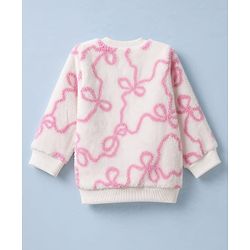 Babyhug Fur Woven Full Length Printed Winter Wear Co-Ords Suit - Pink