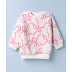 Babyhug Fur Woven Full Length Printed Winter Wear Co-Ords Suit - Pink