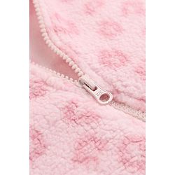 Babyhug Fur Woven Full Sleeves Winter Wear Hooded Romper With Leopard Design - Pink