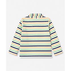 Babyhug 100% Cotton Knit Full Sleeves Co-Ords Striped Shirt & Pyjama Night Suit - Light Green