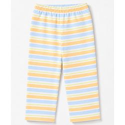 Babyhug 100% Cotton Knit Full Sleeves Front Open Striped Shirt & Pyjama Night Suit Co-Ords Set - Light Orange